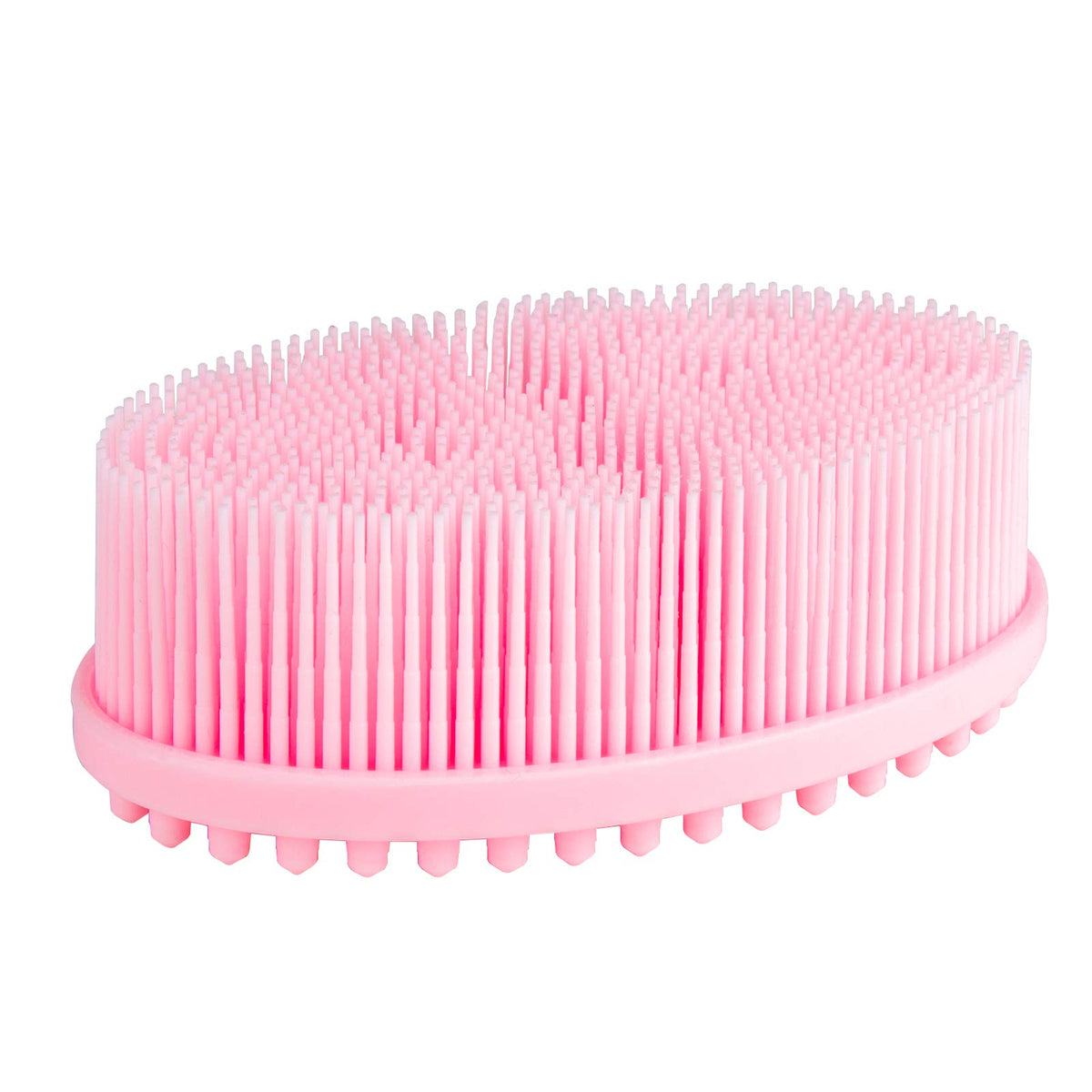 Heeta Silicone Body Brush - Gentle Exfoliating Scrubber For Glowing Skin - Pink Shower Brush