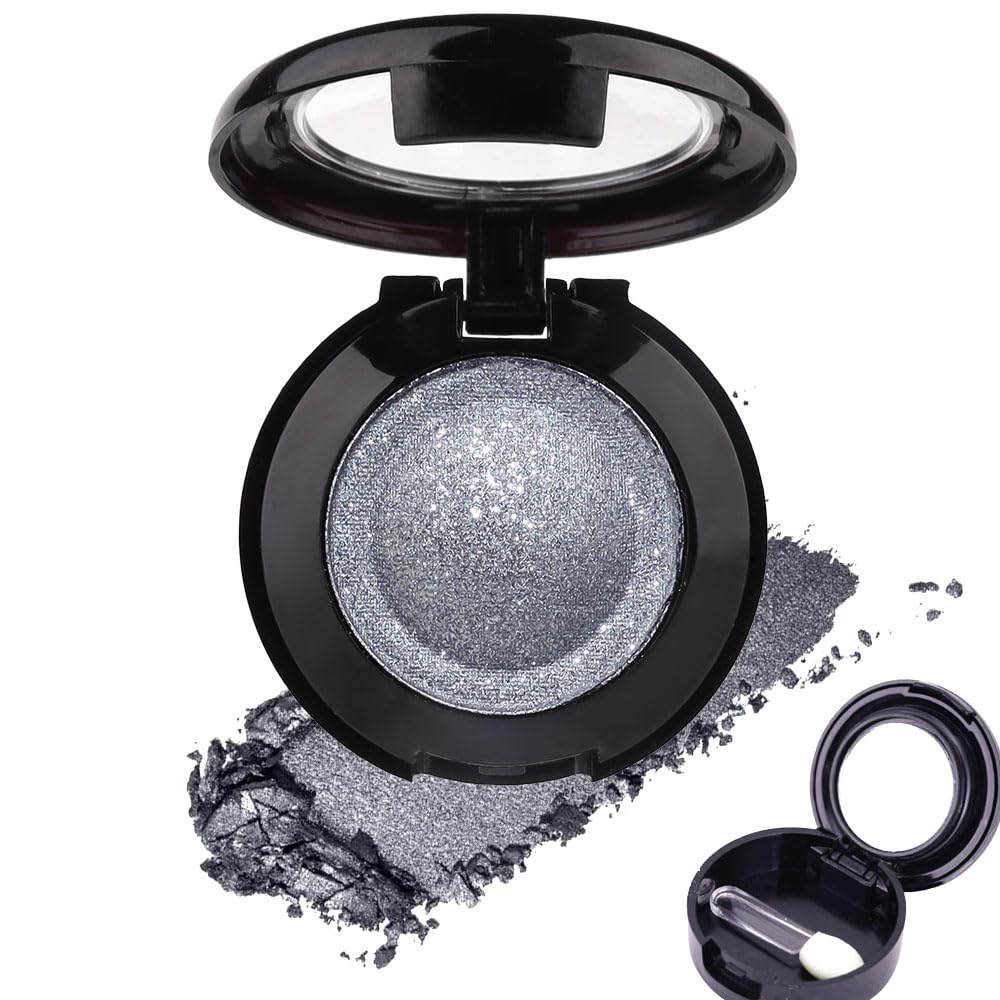 Cakaila Silver Gray Matte Shimmer Eyeshadow - High Pigment, Waterproof, 24-Hour Longwear