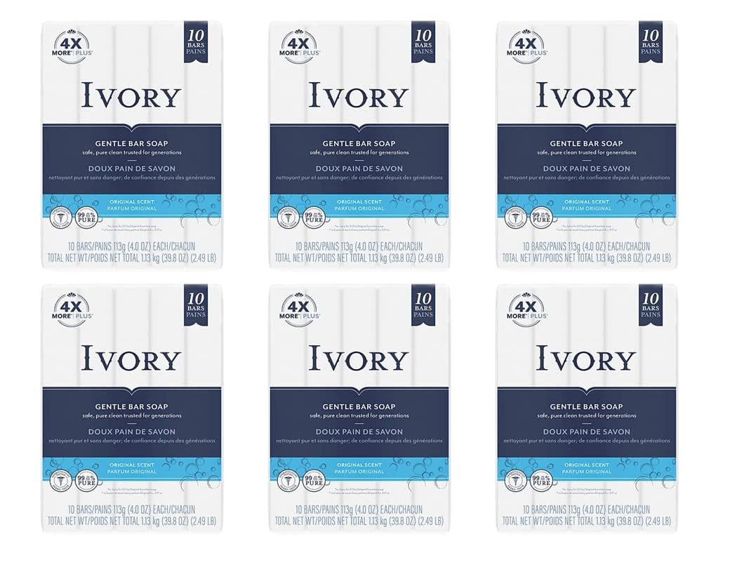 Ivory Soap, Original 4 oz Bars 10 ea (Pack of 6)