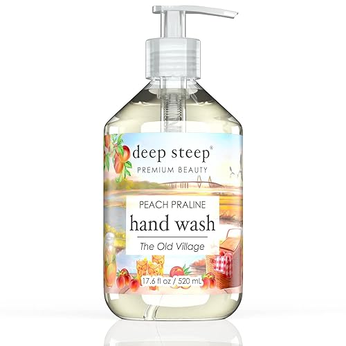 Deep Steep Peach Praline Liquid Hand Wash, 17.6 Fl Oz - Nourishing & Gentle Cleanser