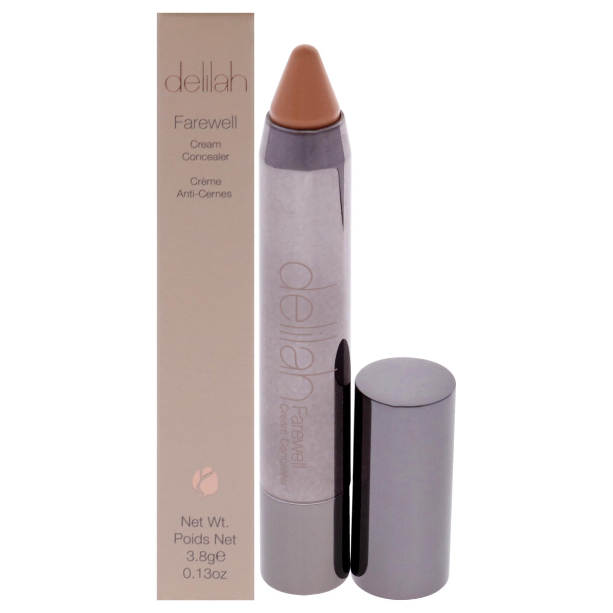 Delilah Almond Cream Concealer - Full Coverage, Hyaluronic, Moisturizing, 0.13 Oz