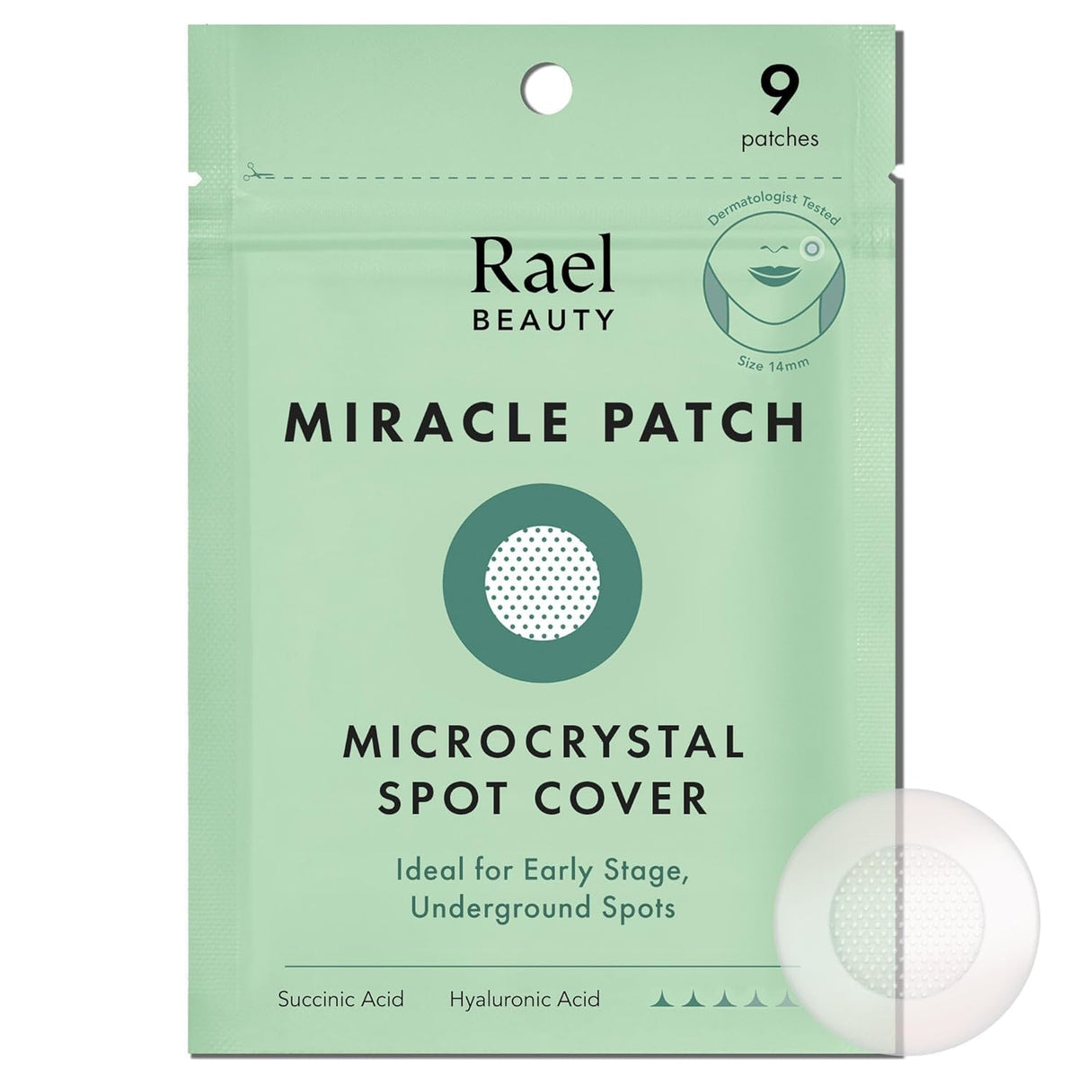 Rael Miracle Microcrystal Pimple Patches - Hydrocolloid Acne Spot Covers With Tea Tree Oil, 9 Count