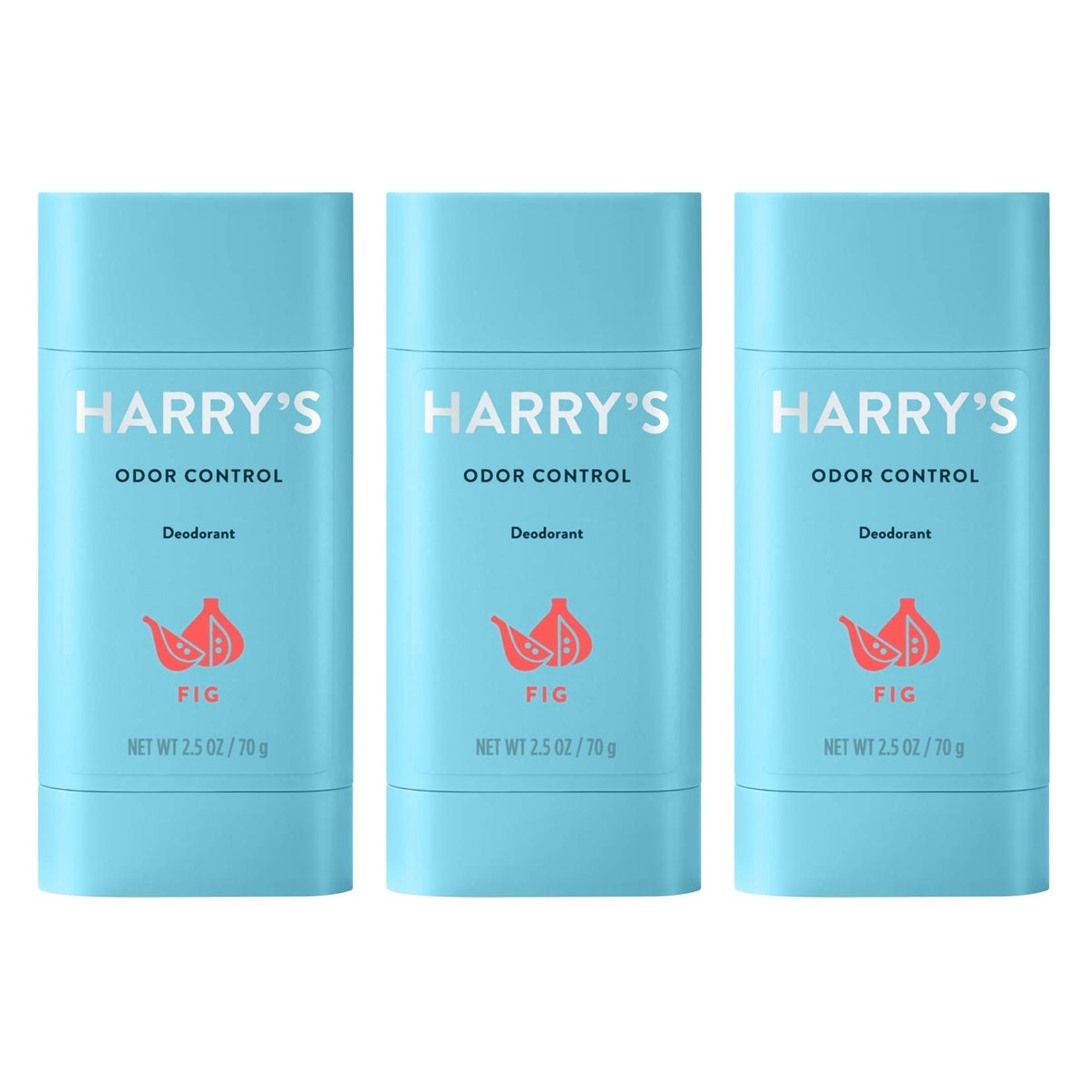 Harry's Aluminum-Free Men's Deodorant - Odor Control, Fig Scent, 2.5 Oz, 3 Pack