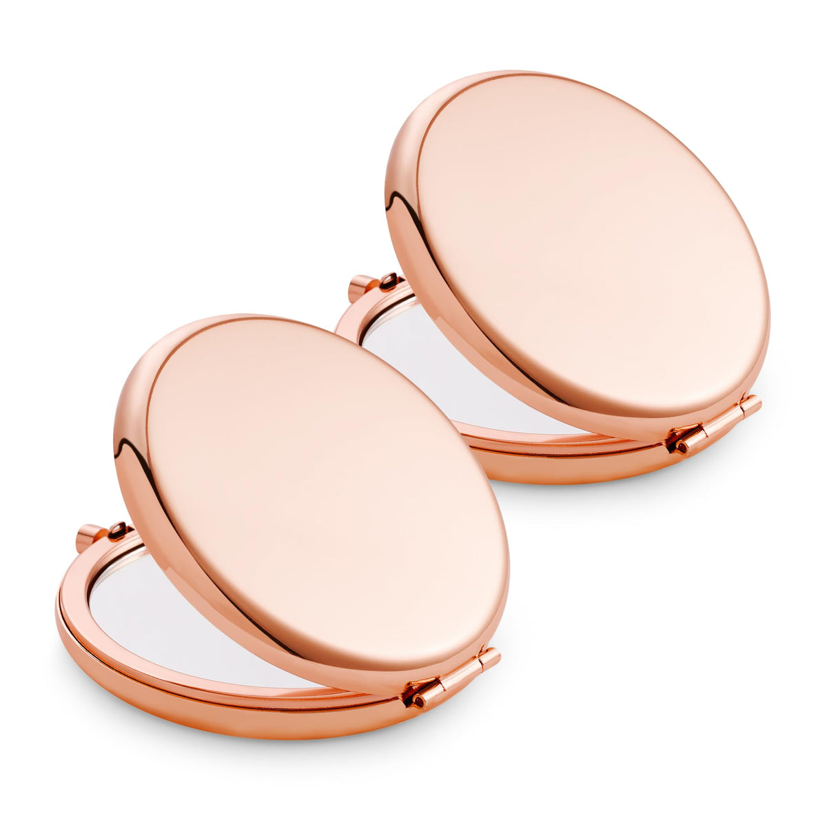 Mllxx Rose Gold Compact Mirror, Double-Sided 1X/2X Magnifying, Portable Travel Makeup, 2 Packs