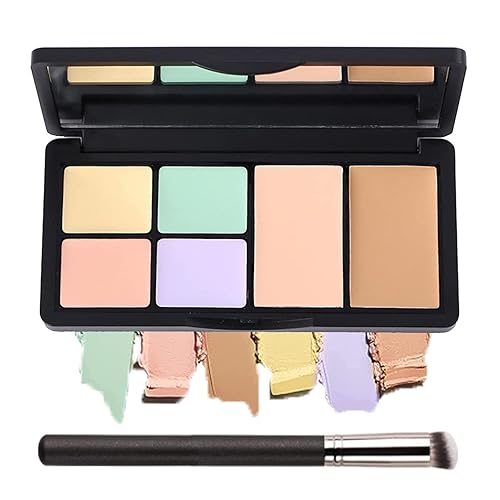 Eakroo 6 Colors Concealer Palette with Brush - Contour, Highlight, Conceal Dark Circles & Blemishes