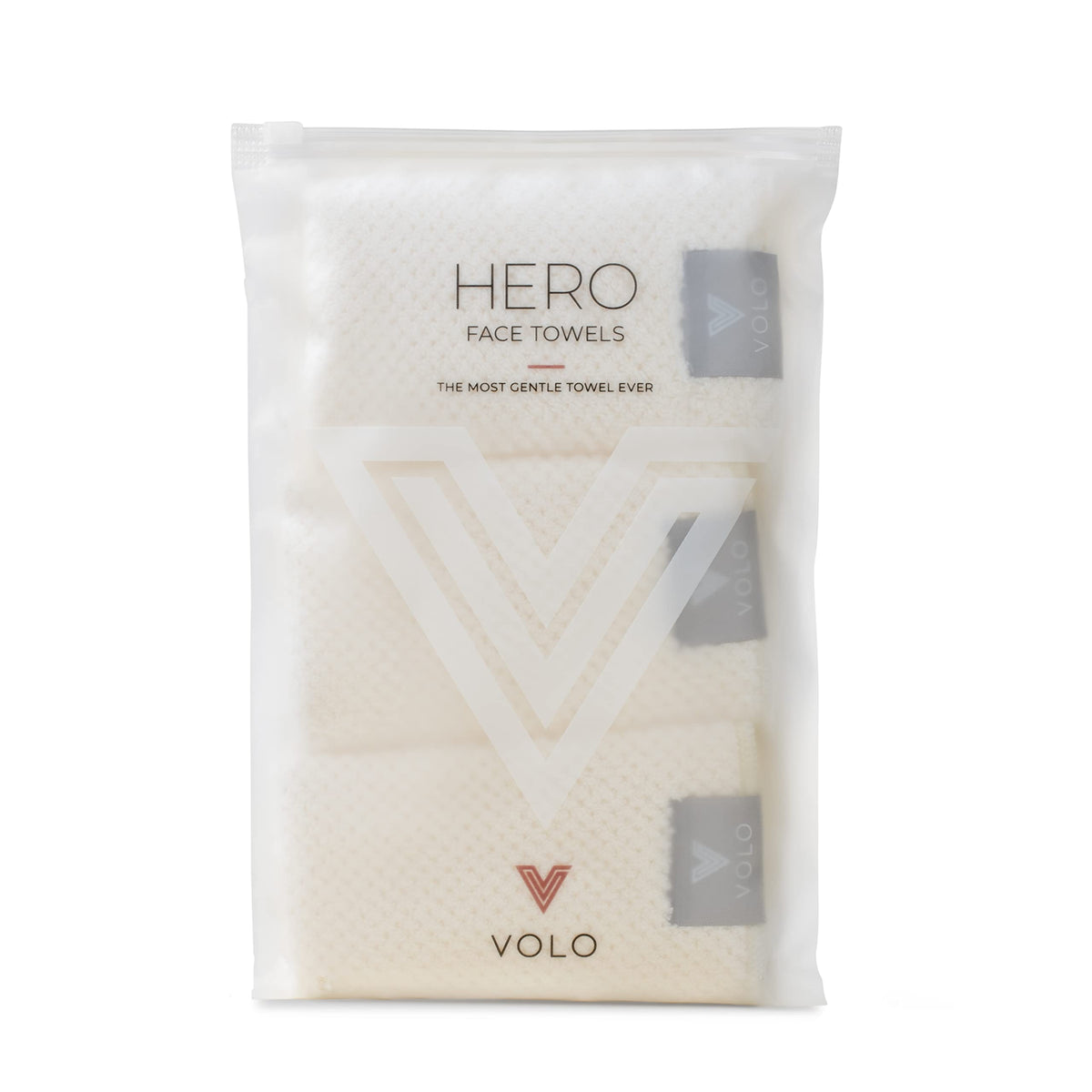 Volo Hero Salt White Microfiber Face Towels - Ultra Soft, Absorbent, 3Pk Makeup Remover Washcloths