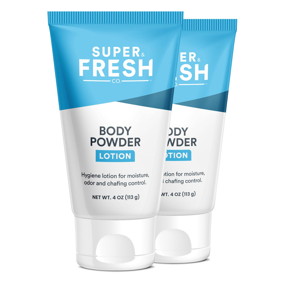 Super & Fresh Co. Body Powder Lotion, Talc-Free, Anti-Chafing, Deodorizing, 4 Fl Oz - 