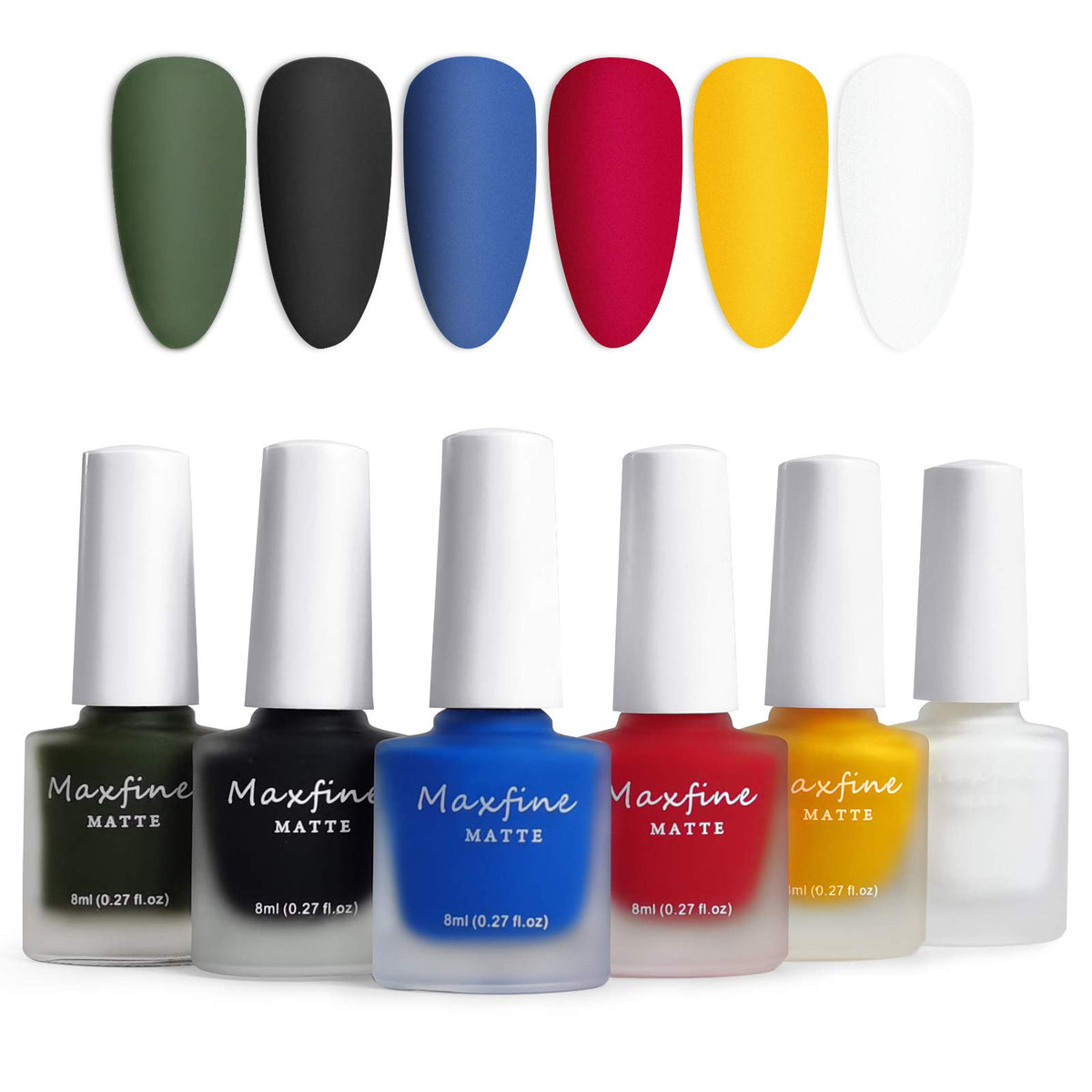 Lokfar 6 Colors Matte Nail Polish Set - Long Lasting Velvet Gel Finish, 8 Ml/Bottle