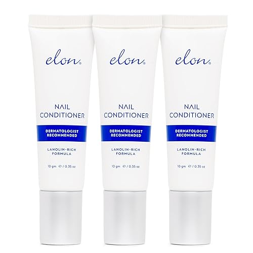 Elon Nail Conditioner, Lanolin-Rich, Strengthens Nails & Protects Cuticles, 10G Tube, 3 Pack