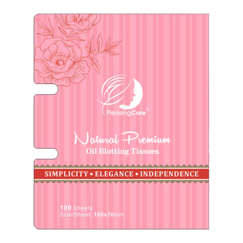 Pleasingcare Oil Blotting Paper Sheets, 100 Count, Natural Rose, Easy Carry, No Waste