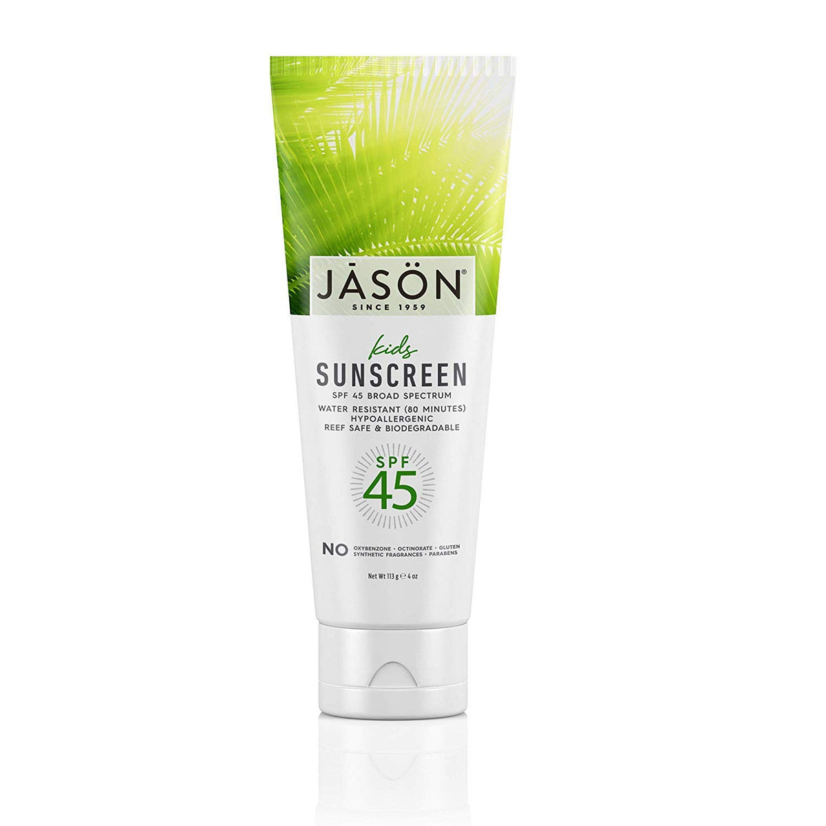 Jason Kids Sunscreen Spf 45, Broad Spectrum, 4 Oz - Gentle Protection For Sensitive Skin