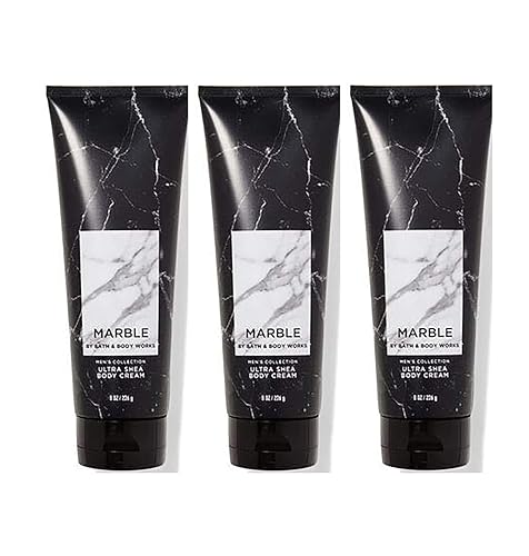 Bath & Body Works Marble For Men Ultra Shea Body Cream 8 Fl Oz Pack Of 3