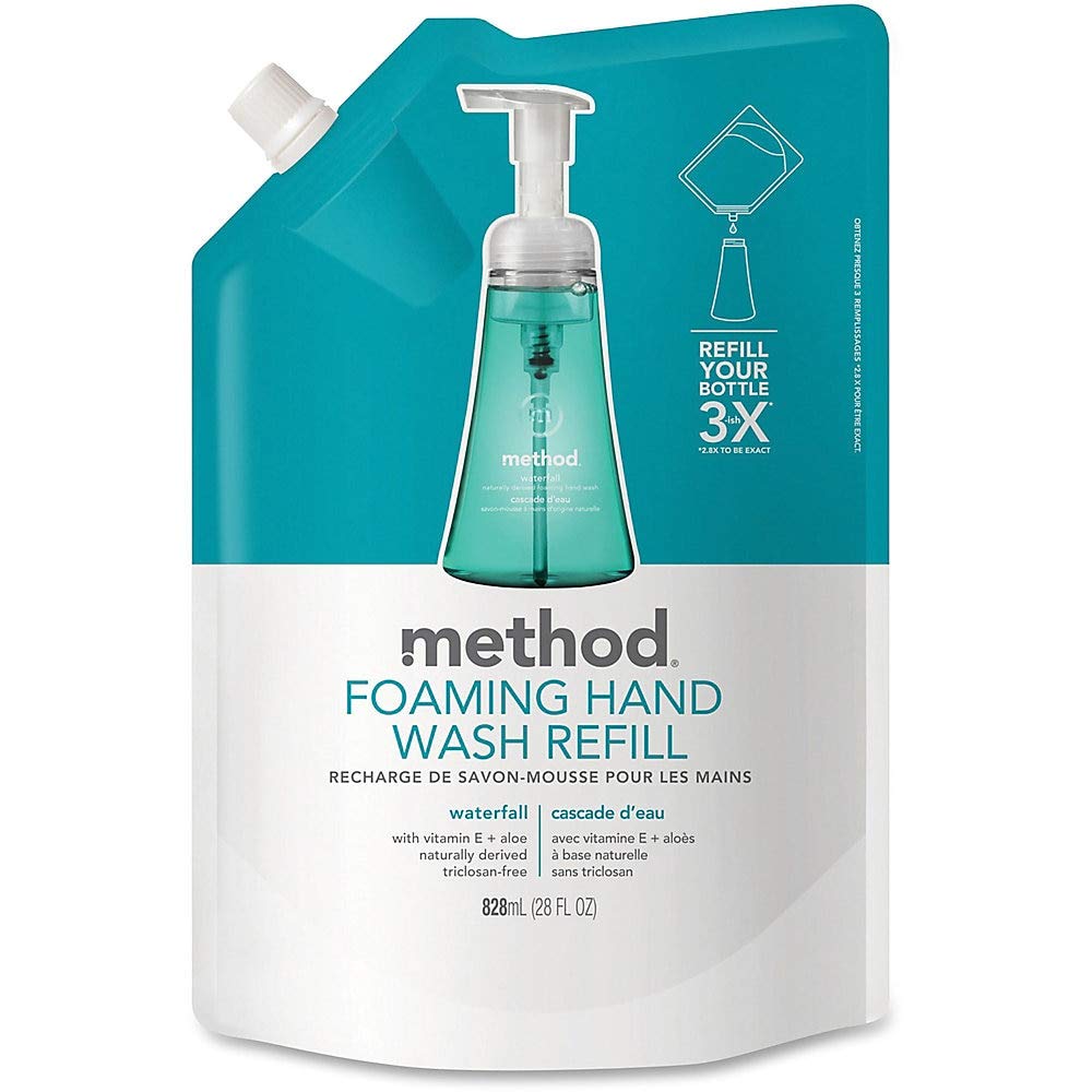 Method Foaming Hand Soap Refill, Waterfall Scent, 28 Fl Oz - Eco-Friendly Plastic Packaging