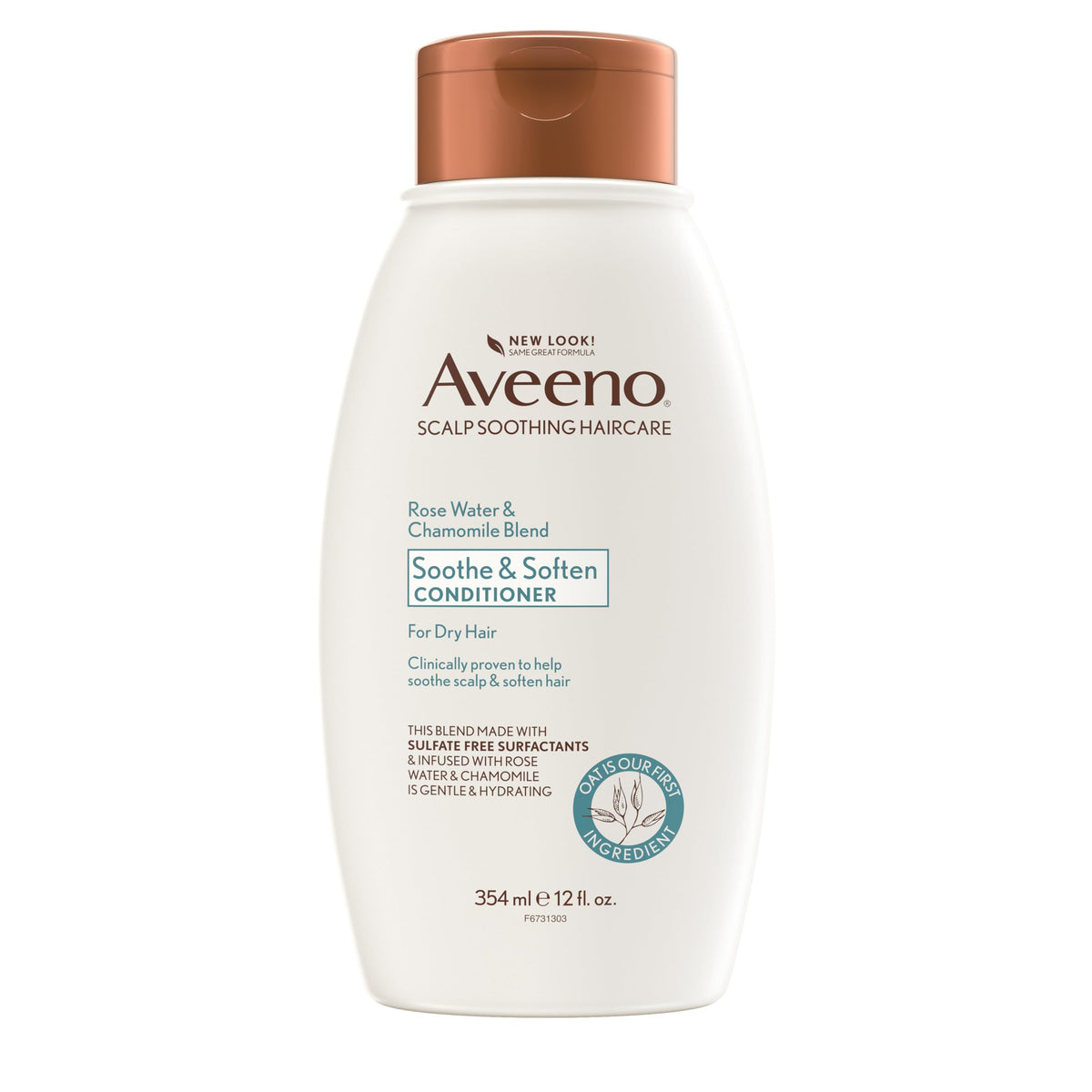 Ogx Aveeno Rose Water Conditioner, Sulfate-Free For Dry Scalp & Fine Hair, 12 Fl Oz