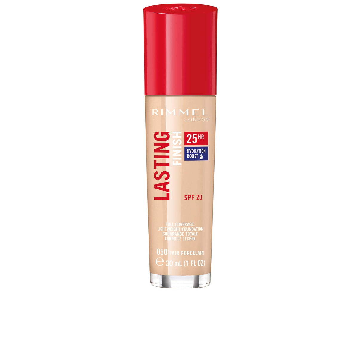 Rimmel Lasting Finish 25Hr Foundation - 050 Fair Porcelain, 1 Ounce, Long-Lasting Coverage