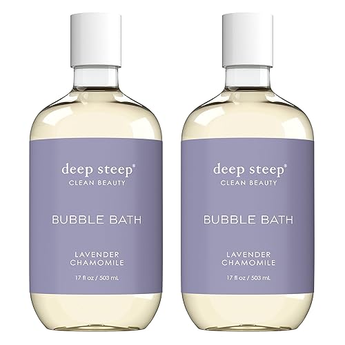 Deep Steep Bubble Bath, Lavender Chamomile, 17 Fl Oz (Pack Of 2) - Relaxing Bath Soak