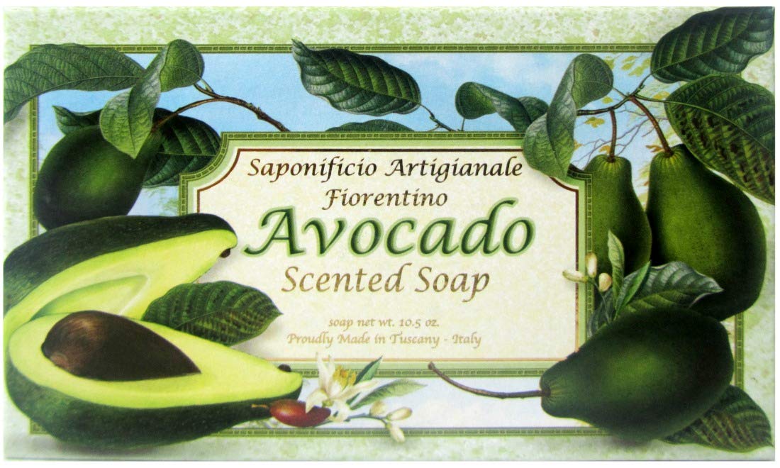 Saponificio Artigianale Fiorentino Avocado Bath Soap Bar, 10.5Oz, Italian Luxury Cleanser