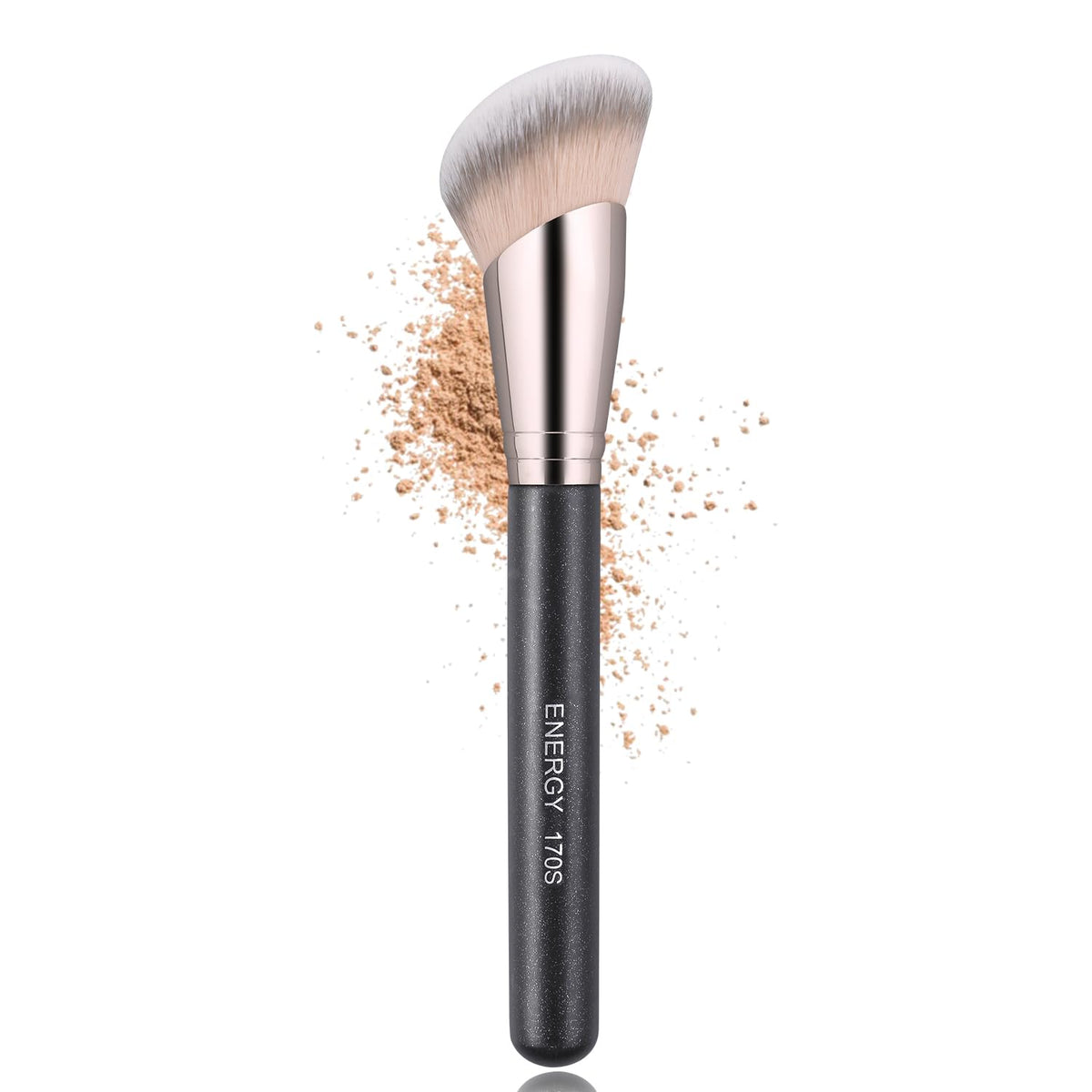 Energy Angled Contour Foundation Brush - Vegan Synthetic Makeup Brush For Liquid & Powder