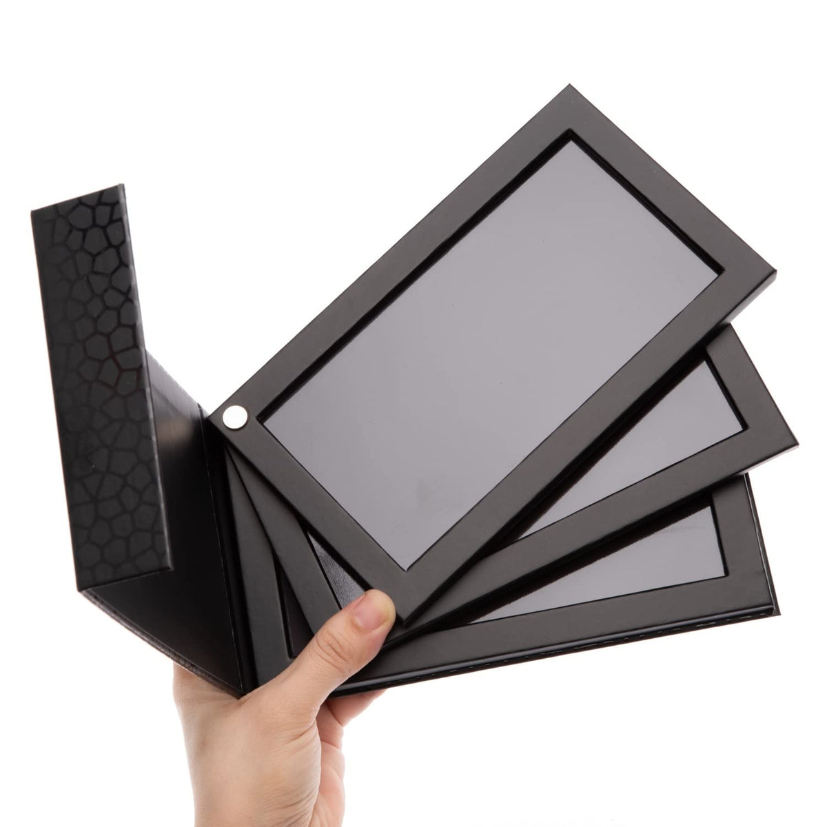 Allwon 3-Layer Magnetic Palette - 3 In 1 Empty Makeup Storage Box For Eyeshadow & Lipstick - Black