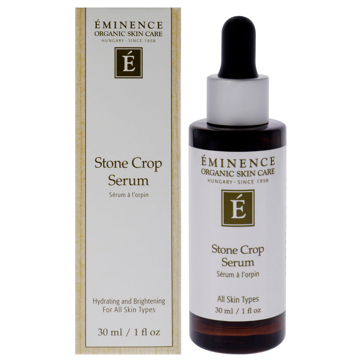 Éminence Stone Crop Serum For Unisex - 1 Oz Hydrating Face Serum, Black