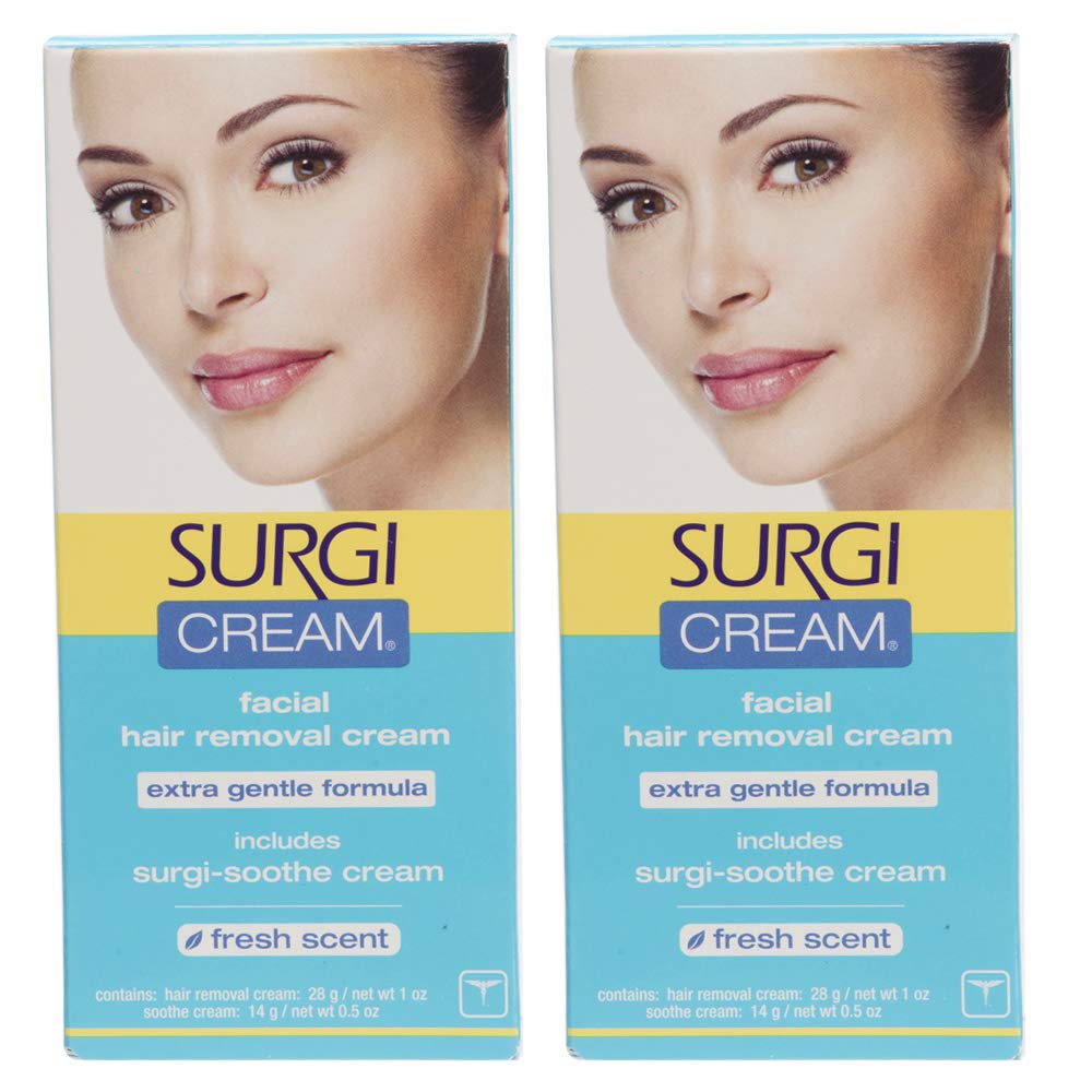 Surgiwax Extra Gentle Facial Hair Removal Cream, 1 Oz - 2 Pack, Blue