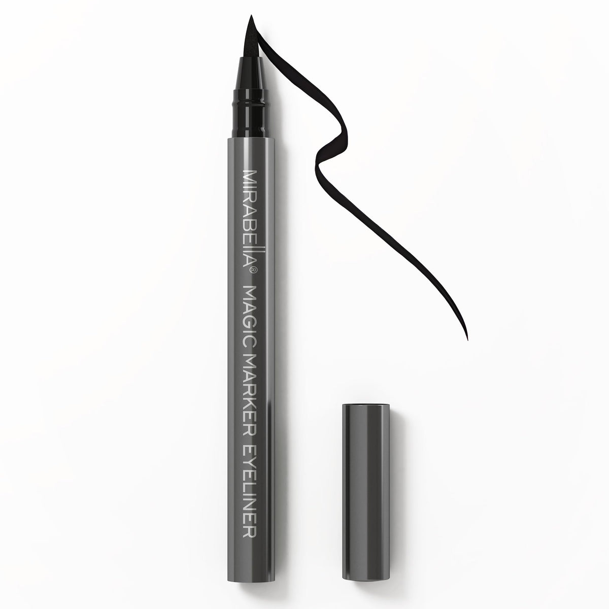 Mirabella Black Magic Waterproof Eyeliner - Long-Lasting Smudge-Proof Matte Black With Felt Tip