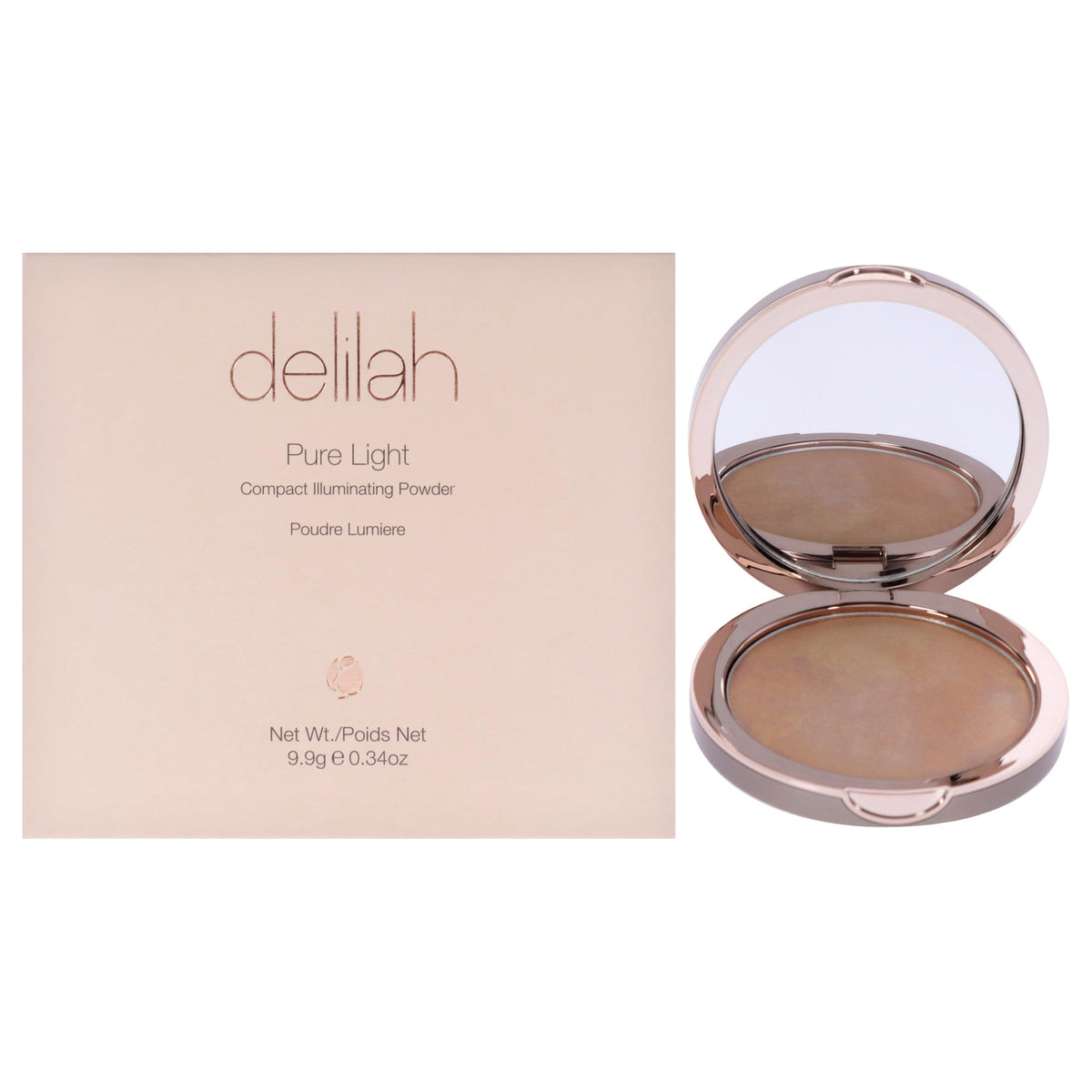 Delilah Pure Light Compact Illuminating Powder Aura - Vegan, Lightweight, Long Lasting, 0.34 oz