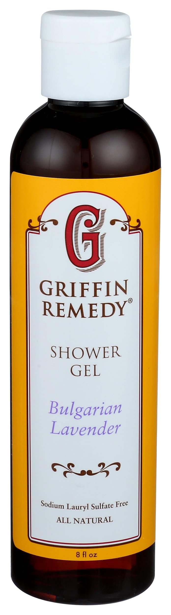 Griffin Remedy Lavender Shower Gel - All-Natural, Paraben & Sulfate Free, 8 Fl Oz