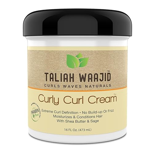 Taliah Waajid Curly Curl Cream - Extreme Curl Definition, 100% Paraben Free, 16oz