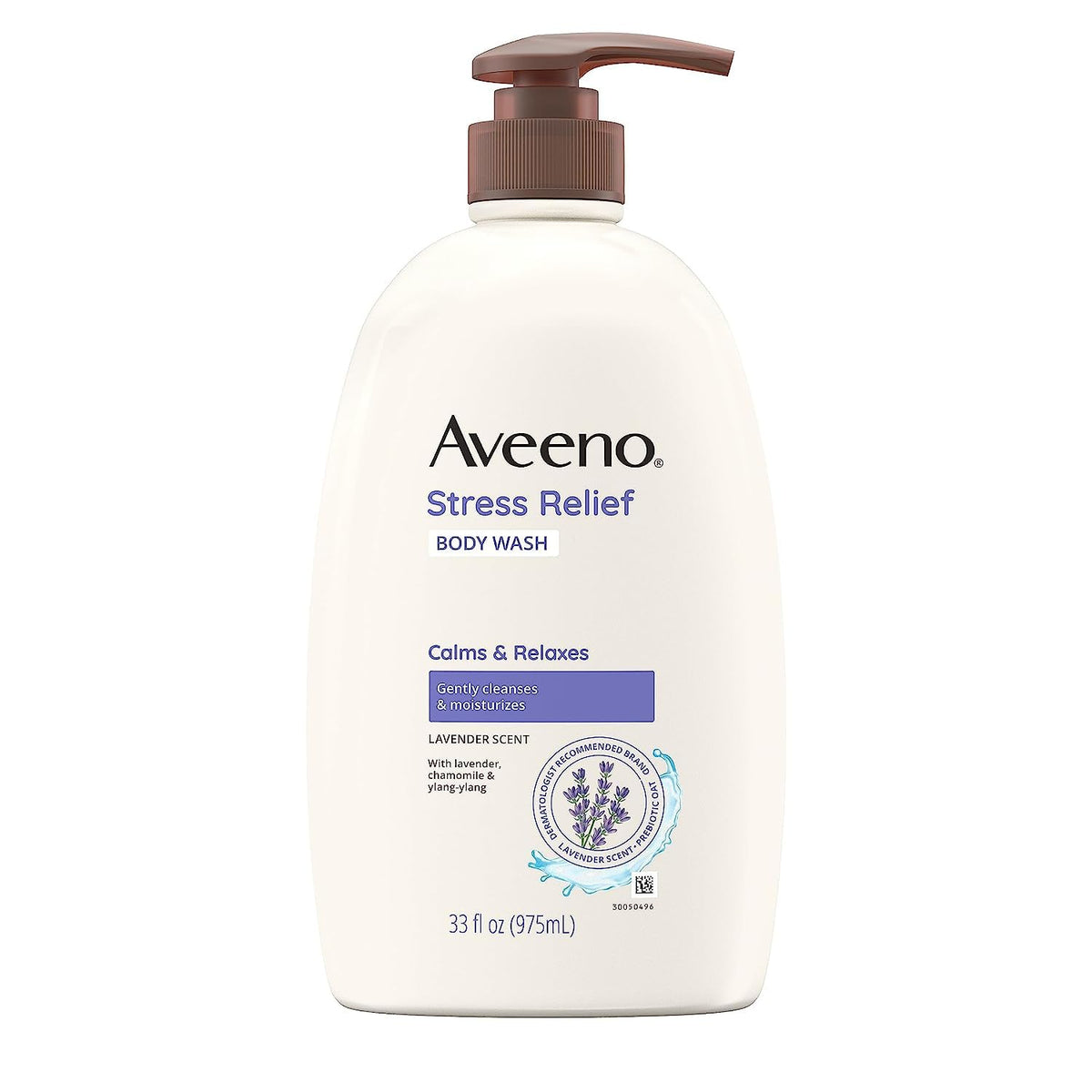 Aveeno Stress Relief Body Wash, Lavender, Sulfate-Free, 33 Fl Oz For Sensitive Skin