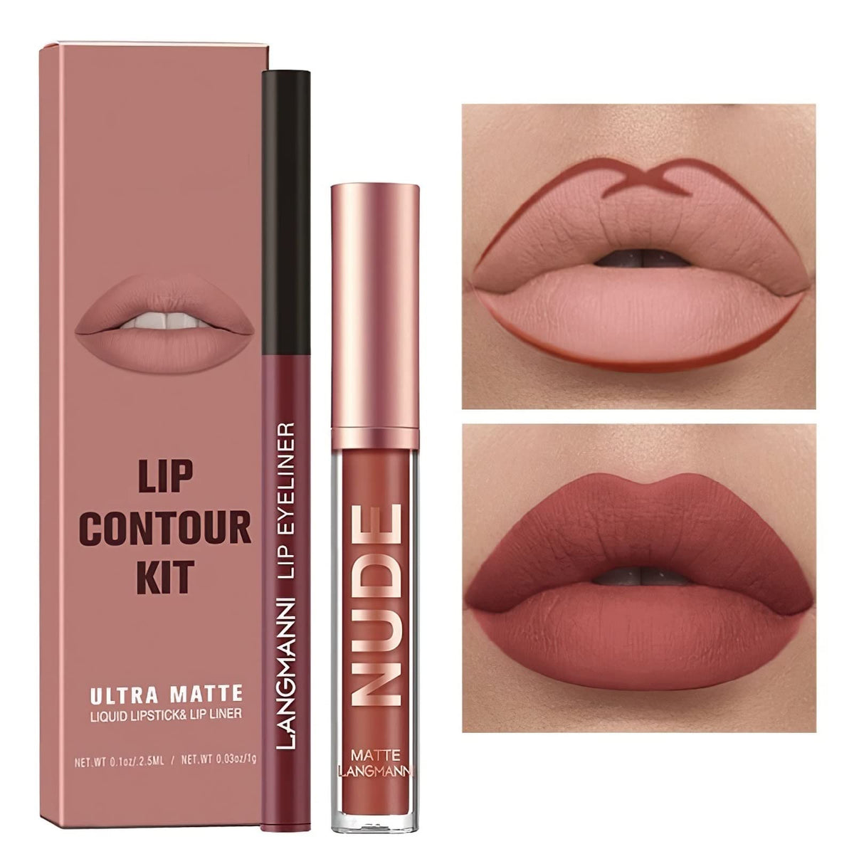 Mielikki Matte Liquid Lipstick & Lip Liner Set, Waterproof, Long-Lasting, High Pigment, #05