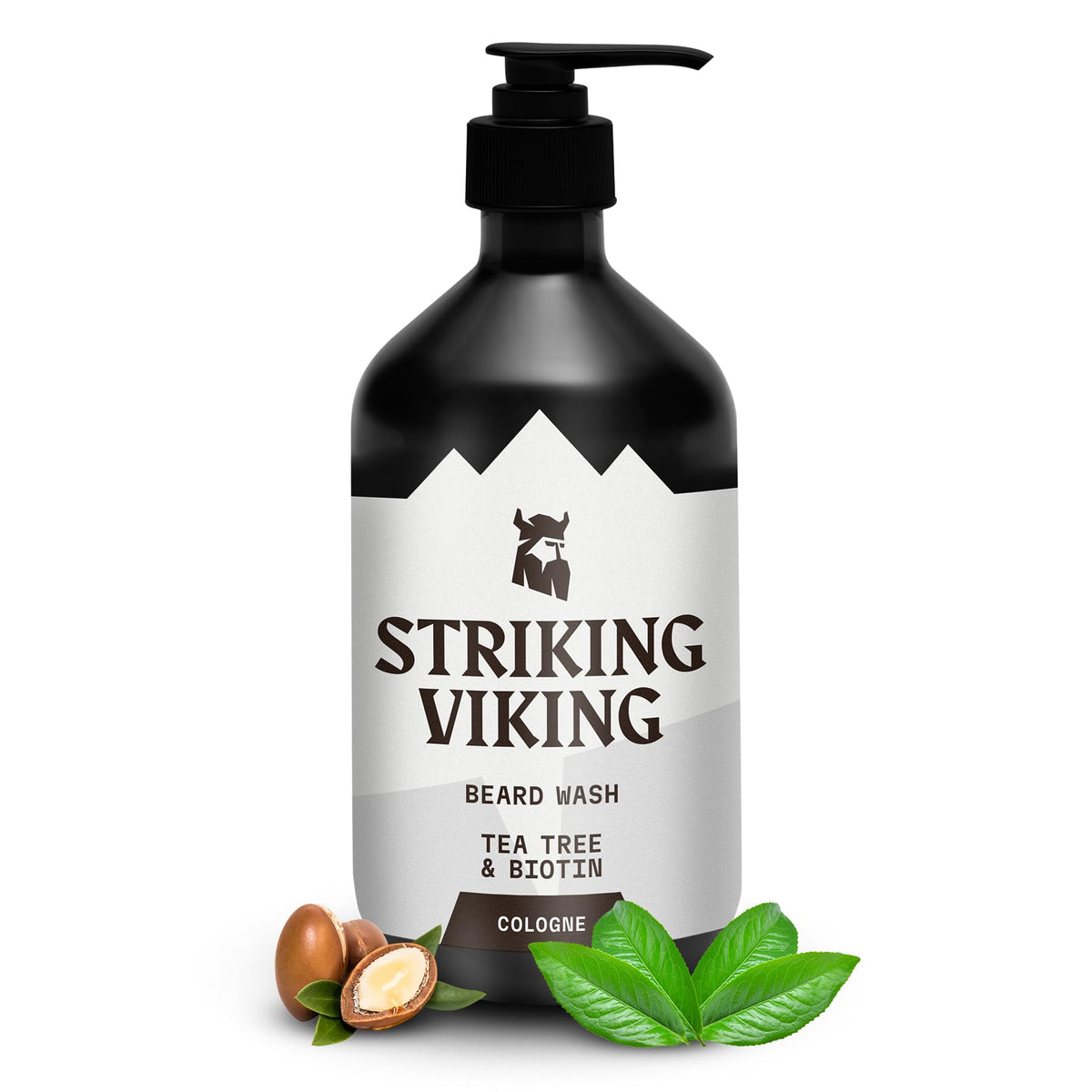 Striking Viking Beard Wash - 17 Oz Tea Tree & Biotin, Cologne Scent, Paraben & Sulfate Free