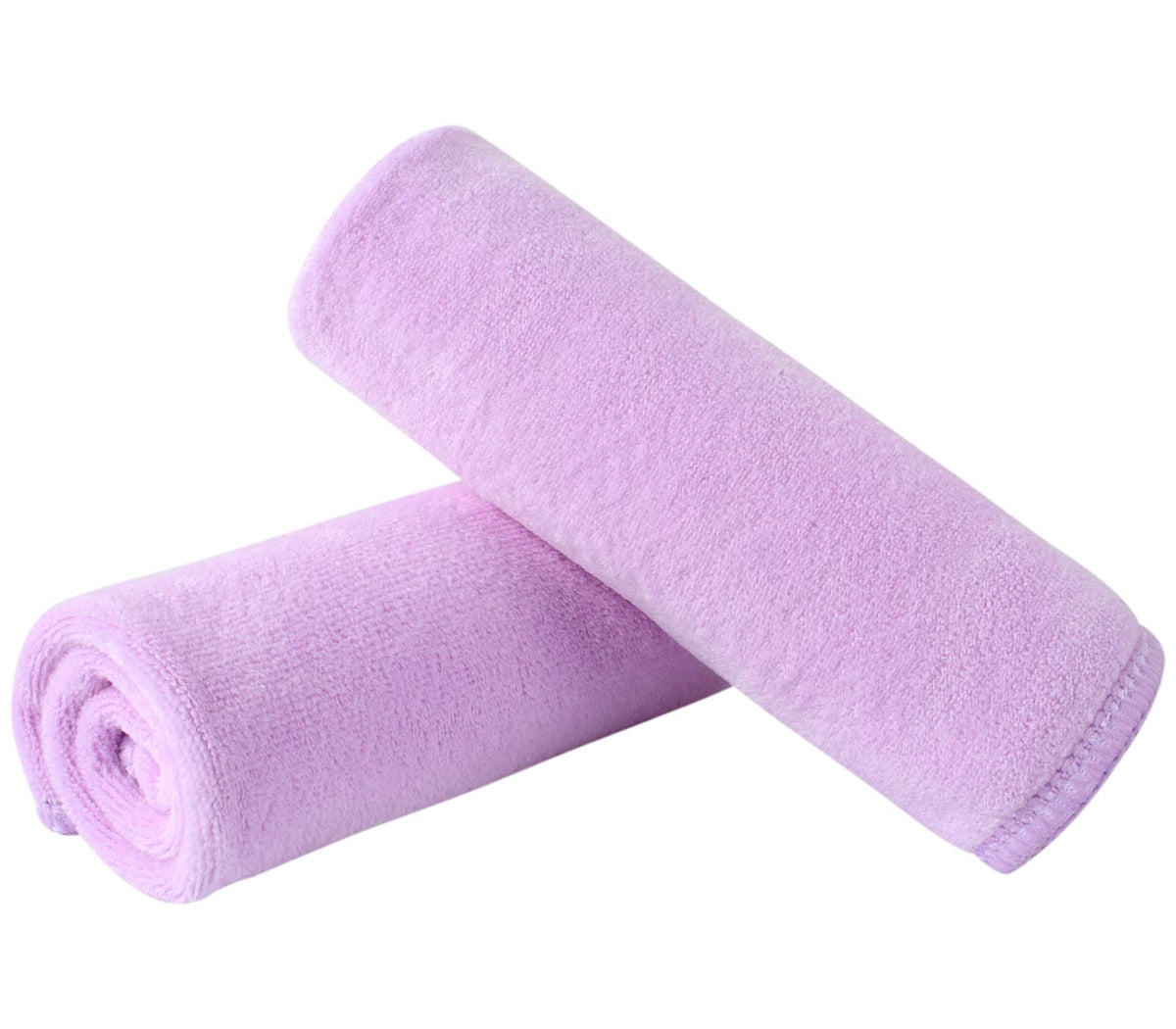 Sinland Microfiber Facial Cloths, Soft & Absorbent Washcloths, 12&quot;X12&quot;, Light Purple, 2-Pack