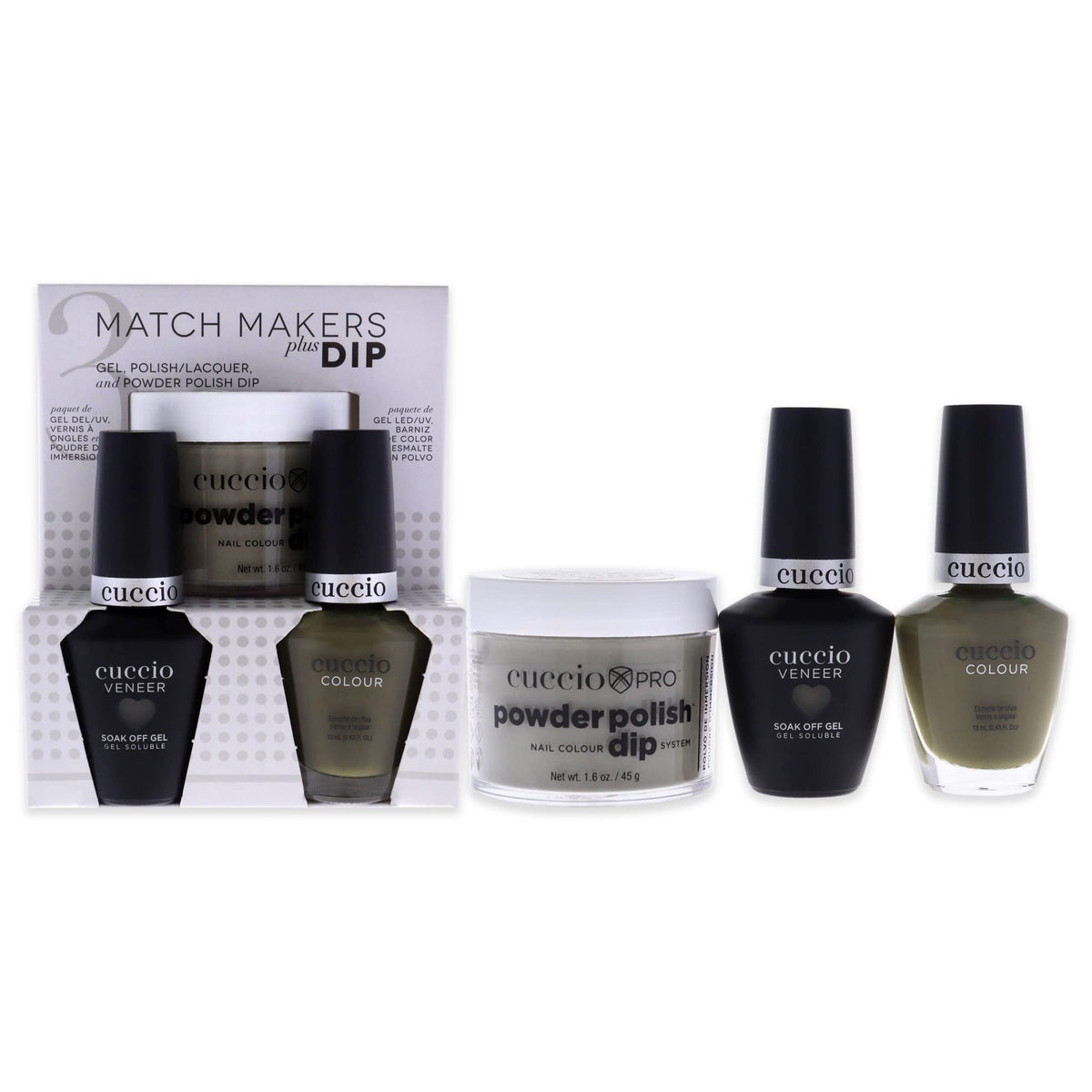 Cuccio Colour Matchmakers Plus Nail Dip Kit - Purr-Fect Color Lacquer & Gel Polish - 3 Pc