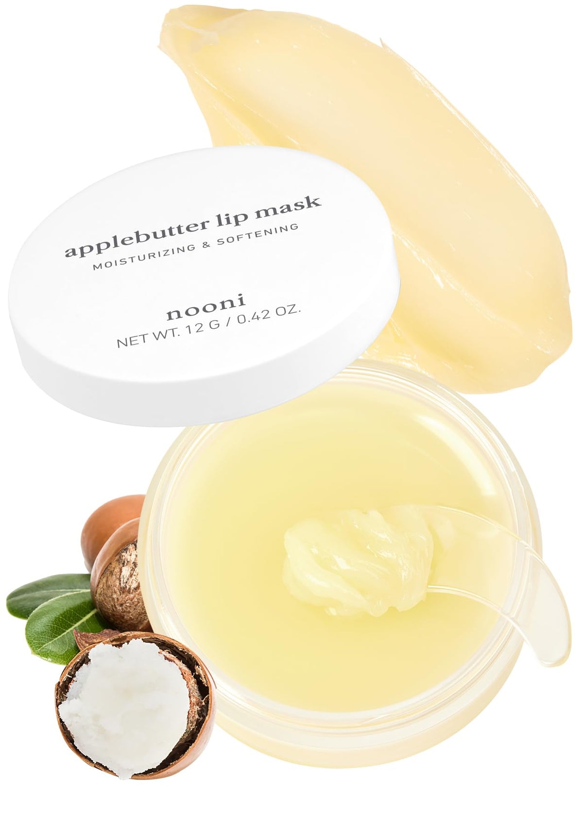 Nooni Korean Lip Butter Overnight Melting Balm, Applebutter Lip Mask, 0.42 Oz, Hydrating & Nourishing