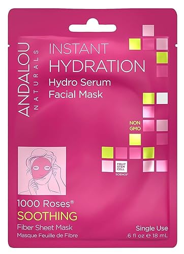 Andalou Naturals Instant Hydration Hydro Serum Facial Mask, 0.6 Fl Oz - Moisturizing Skincare