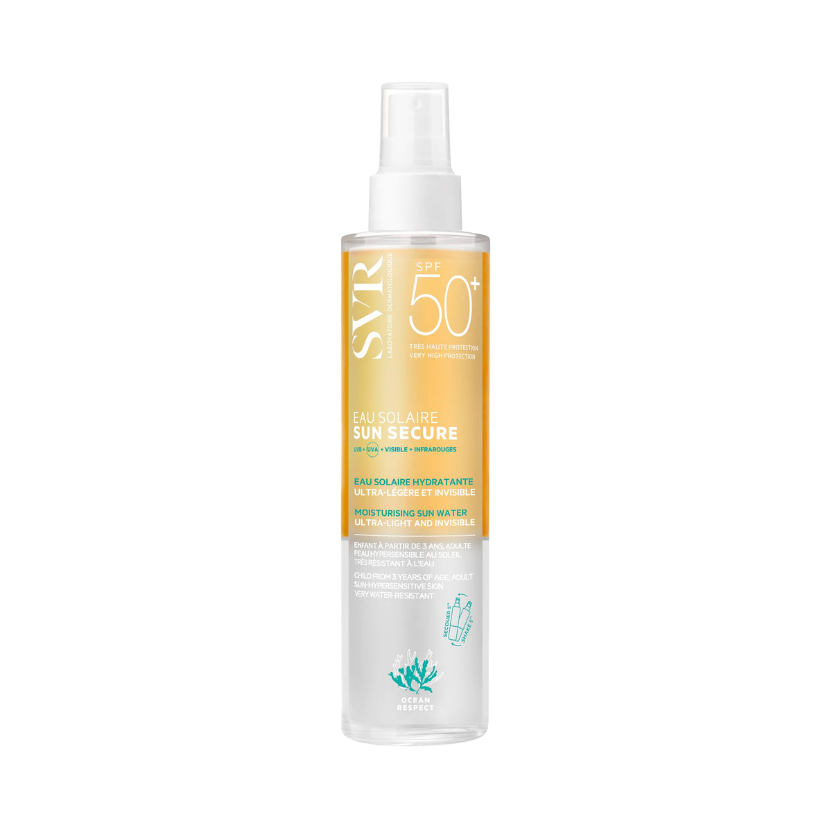 Svr Sun Secure Solar Water Spf 50 - 200Ml Moisturizing Sunscreen For Face & Body