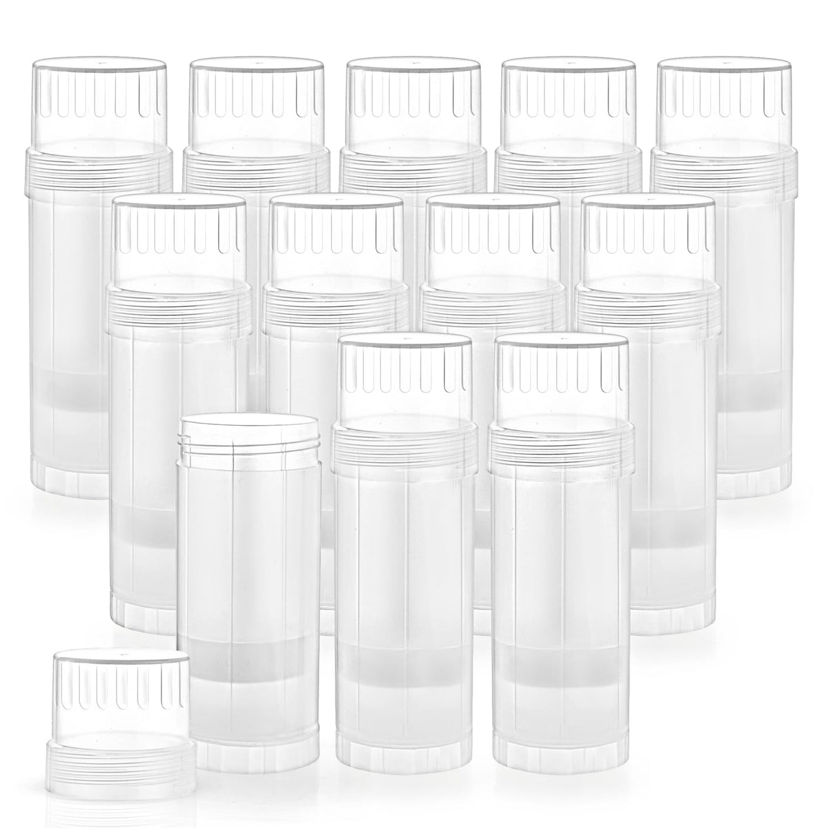 Mirrline 12 Pcs 60Ml Plastic Deodorant Containers - Twist Up Translucent Holder For Lipstick