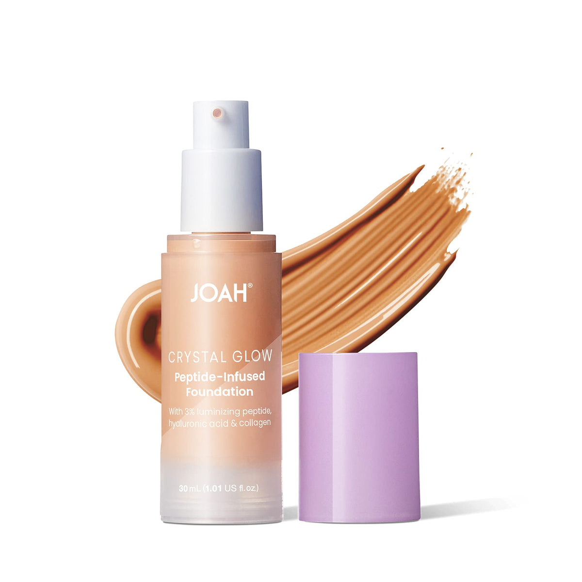 Joah Crystal Glow Foundation, 2-In-1 Korean Makeup, Blurring Primer & Luminizer, Light Medium Neutral