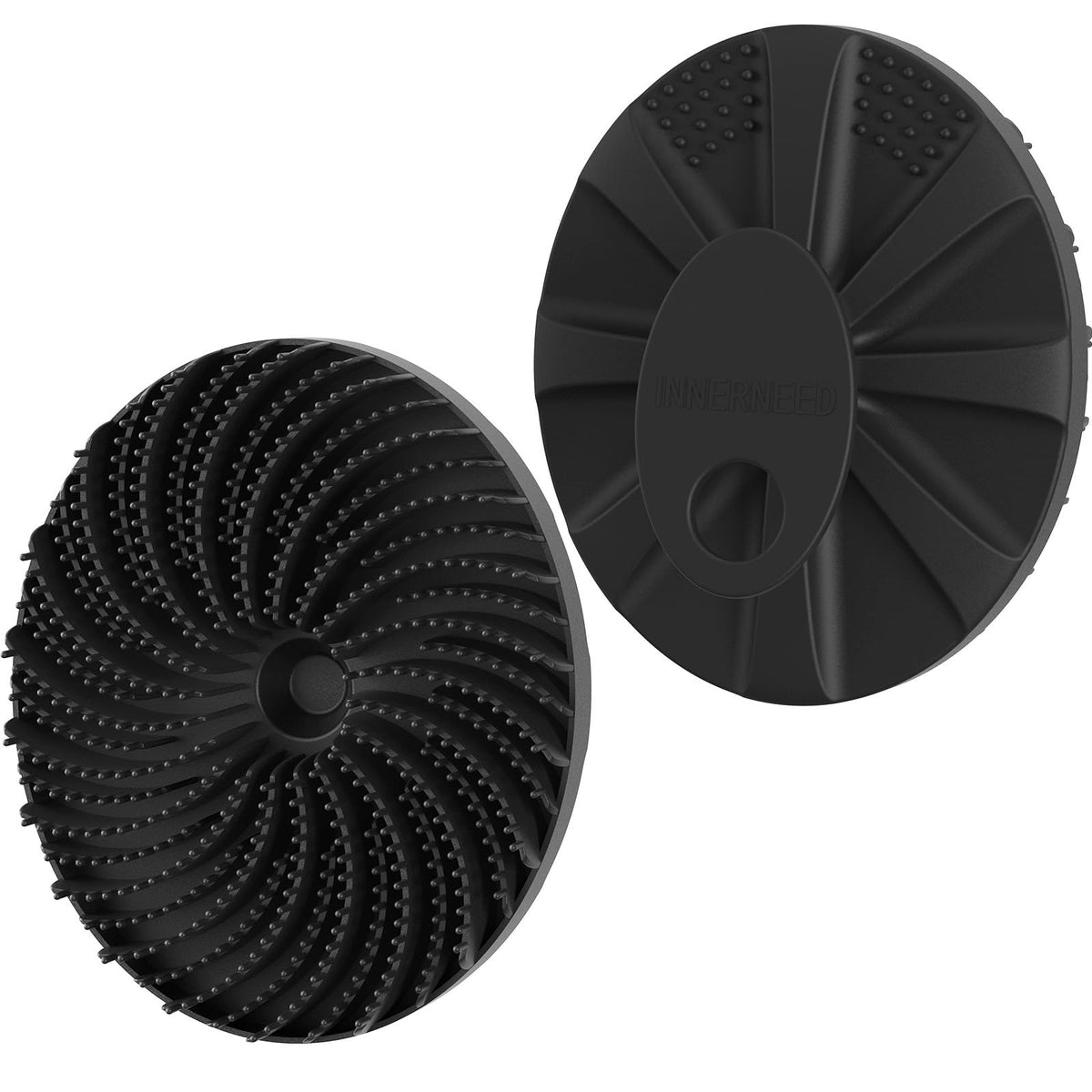 Innerneed Silicone Body Scrubber - Food-Grade Bath Brush For Gentle Exfoliating & Massaging, Black