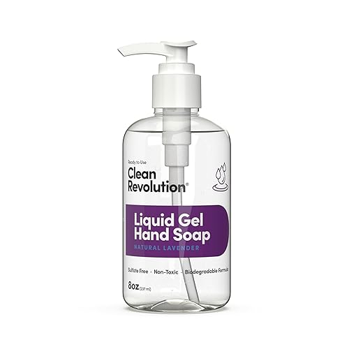 Clean Revolution Liquid Gel Hand Soap with Essential Oils, Lavender, 8 Fl Oz - Quick Lather & Rinse