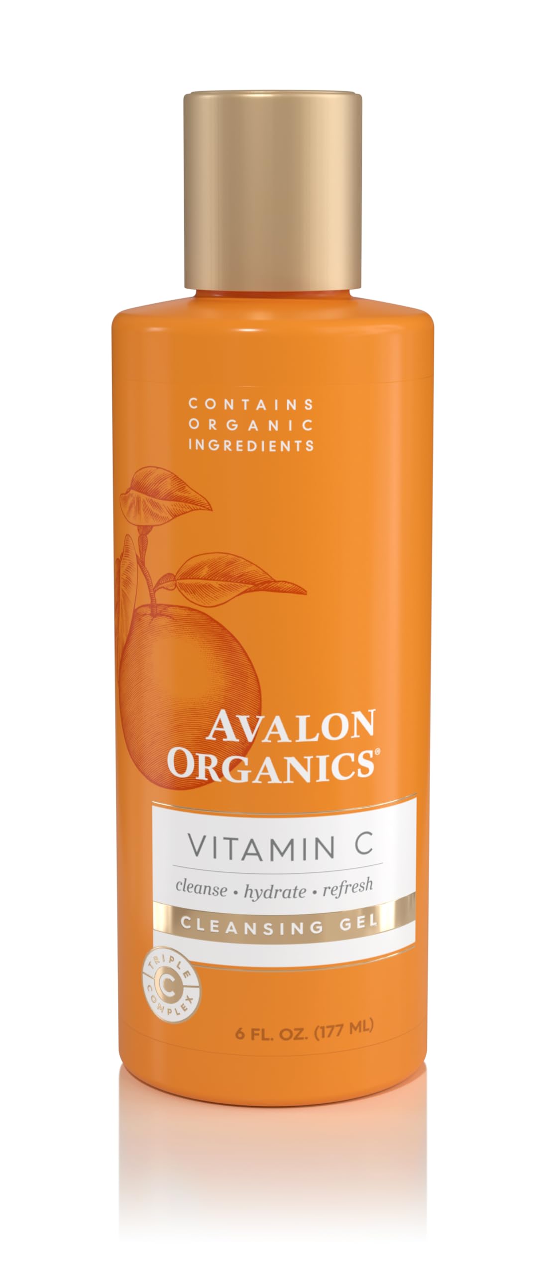 Avalon Organics Vitamin C Cleansing Gel, 6 Fl Oz - Refreshing Orange Facial Cleanser