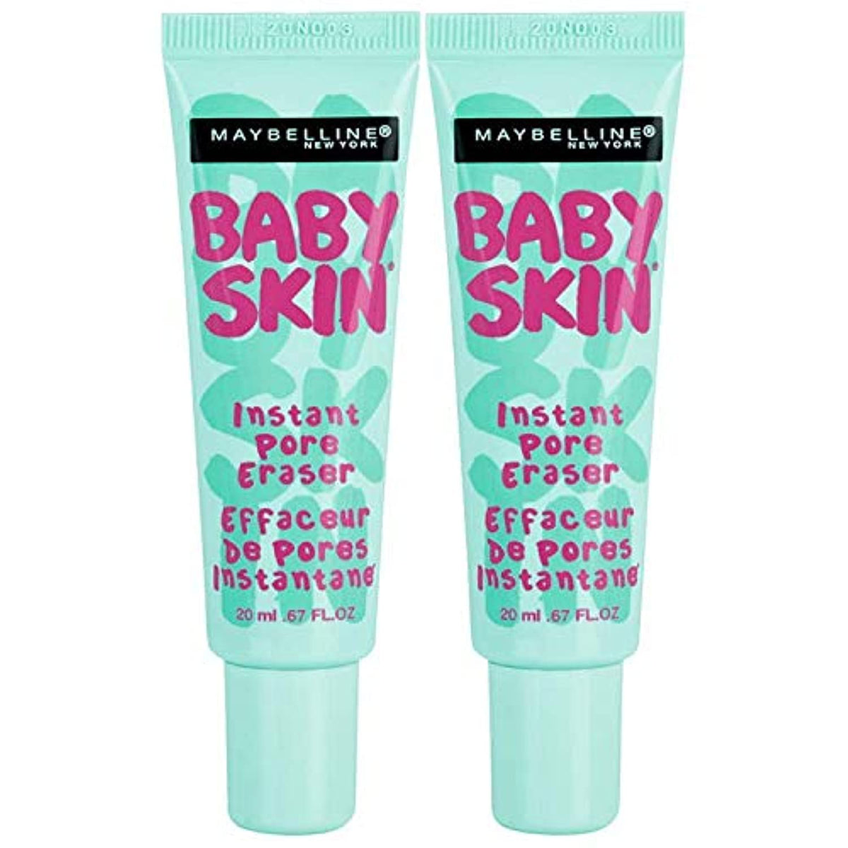 Maybelline Baby Skin Instant Pore Eraser Primer, Clear, 0.67 Fl Oz (Pack Of 2)