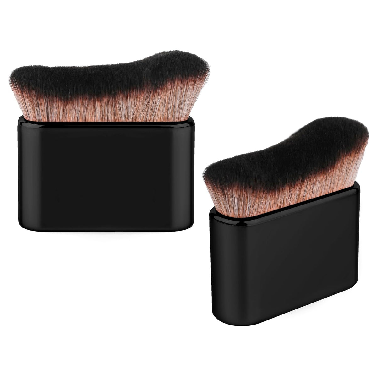 Boxob 2Pcs Self Tanning Brush Set - Soft Bristles Makeup Applicator For Body & Face, Black