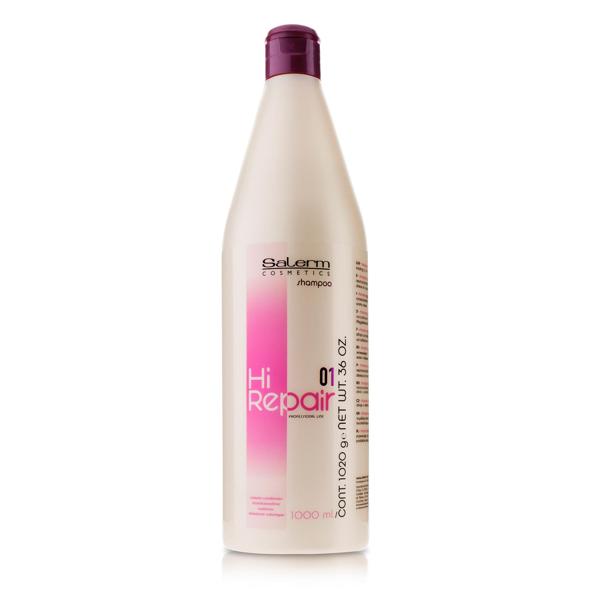 Salerm Hi Repair Shampoo 1000Ml - Deep Hydration For Damaged Hair - Repairs & Rejuvenates