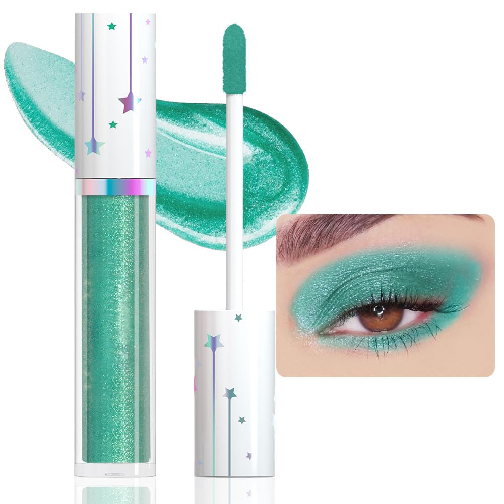 Evpct Teal Glitter Eyeshadow Stick - Waterproof, High Pigment Metallic Eyeliner, Long Lasting