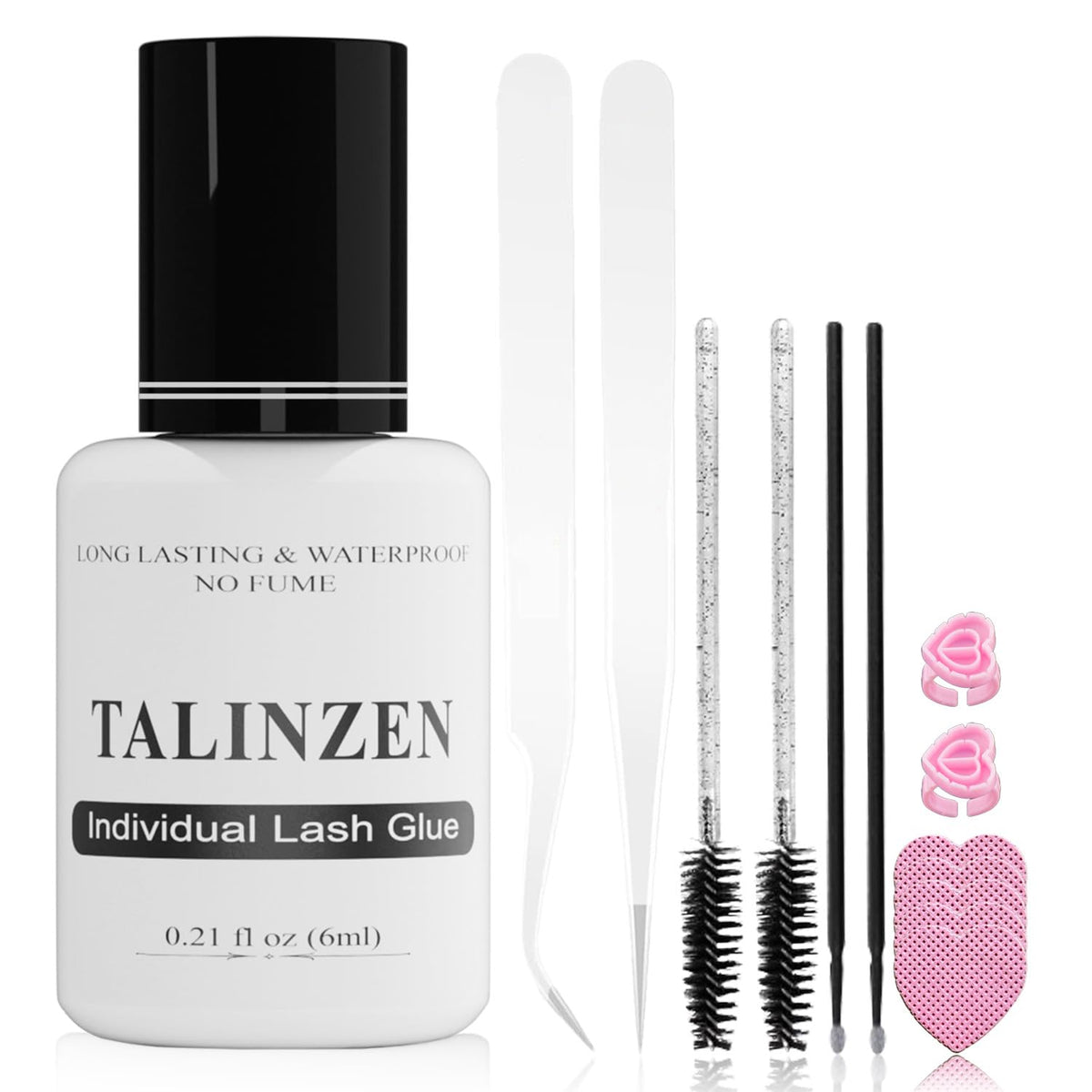 Talinzen Black Lash Glue For Eyelash Extensions - Strong Hold, Waterproof, 2-3 Sec Drying, 6