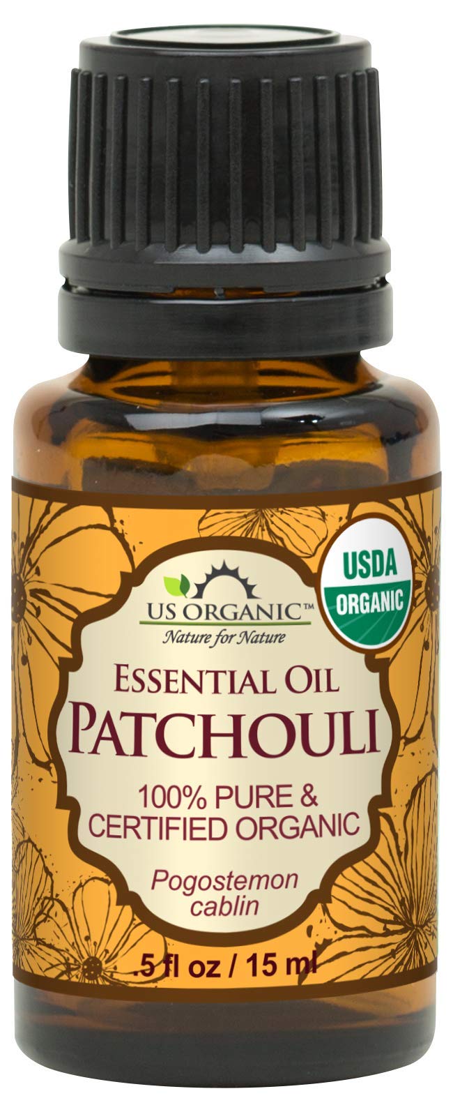 US Organic Patchouli Essential Oil - 100% Pure, USDA Certified, 15 ml with Euro Droppers