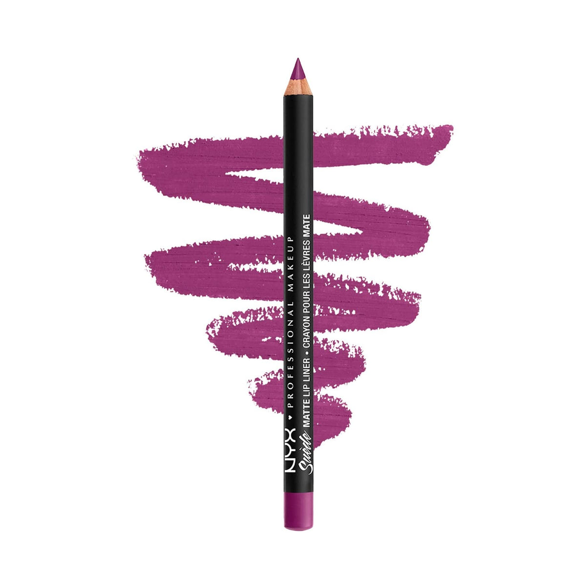 NYX PROFESSIONAL MAKEUP Suede Matte Lip Liner - Aria (Violet), Vegan Formula, 1 Count