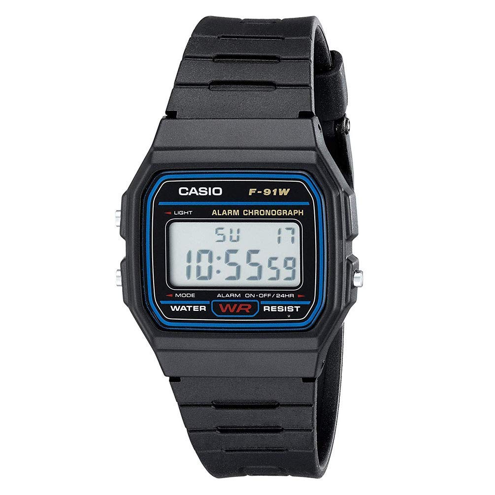 Casio F91W-1 Black Casual Sport Watch - Classic Digital Timepiece For Men And Women